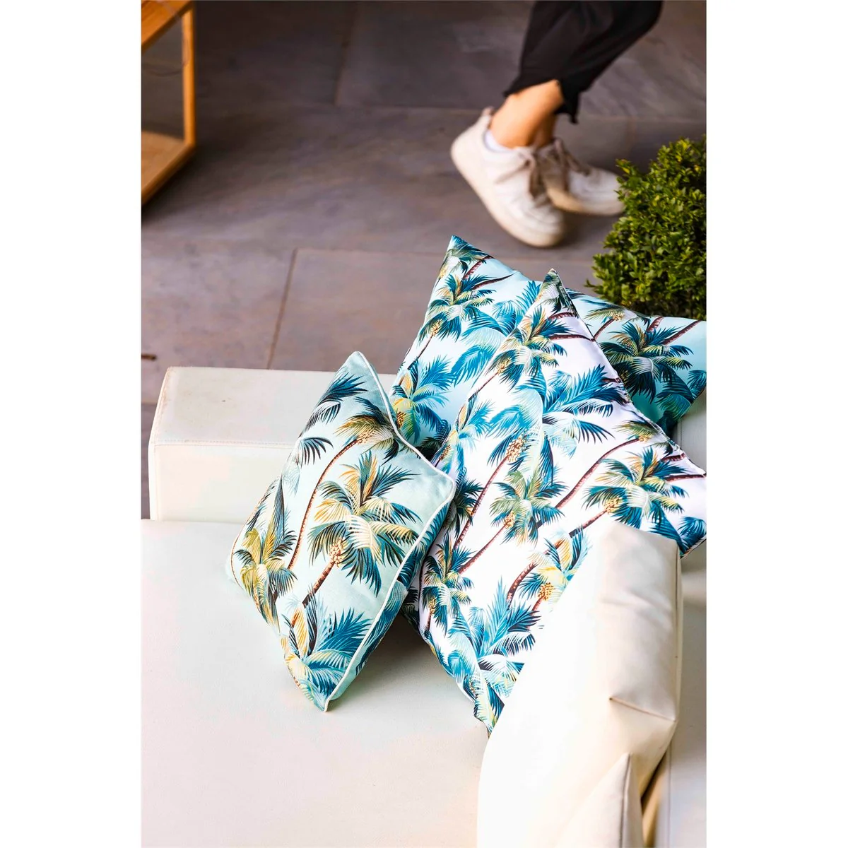 Mojo Cushion Cover - 45cm - Palm White - Contemporary Design - Image 2