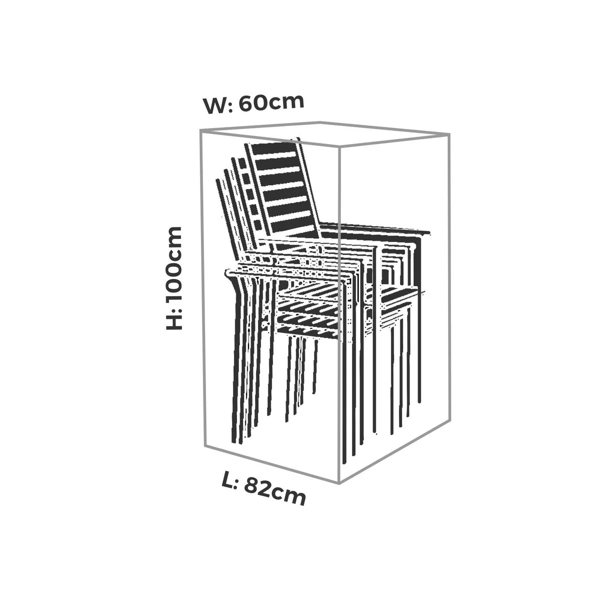 Mojo Premium Outdoor 6 Stack of Chairs Cover - 600mm x 1000mm x 820mm - UV & Water Resistant - Image 3