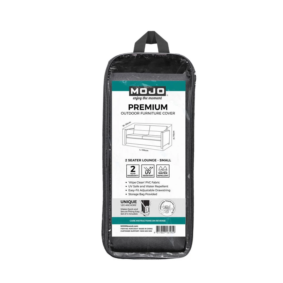 Mojo Small 2 Seat Lounge Cover 1550mm x 700mm x 950mm - UV & Water Resistant