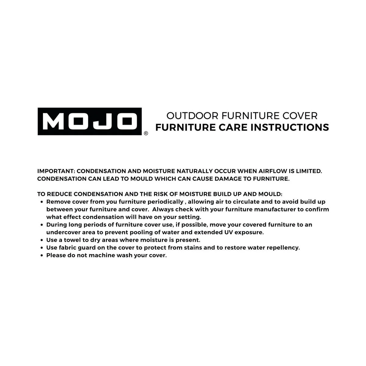 Mojo Ultimate Outdoor Furniture Cover Market Umbrella - 390mm x 1750mm - UV Resistant - Water Repellent - Image 2