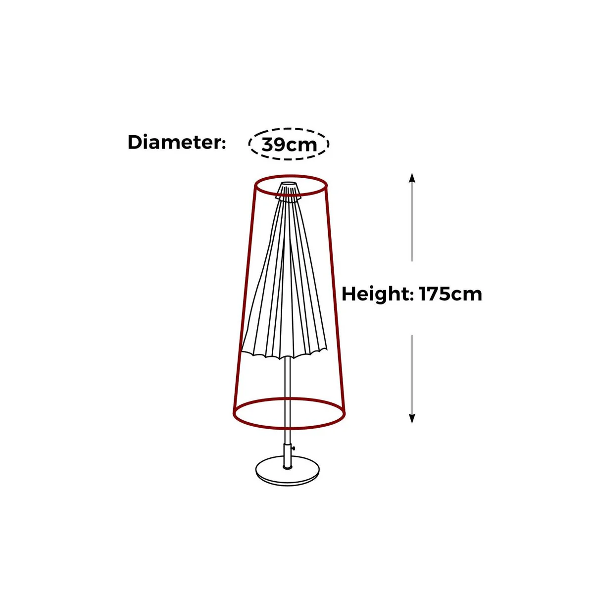 Mojo Ultimate Outdoor Furniture Cover Market Umbrella - 390mm x 1750mm - UV Resistant - Water Repellent - Image 3