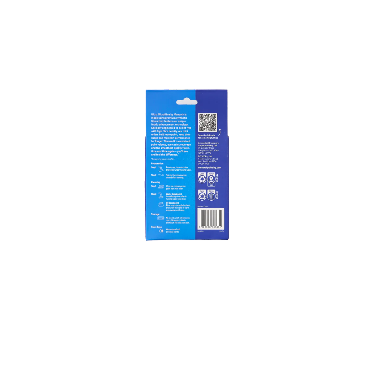 Monarch 160 Mini Rollers 2 Pack - 10mm Nap - Ultra Microfibre - Blue - Image 2