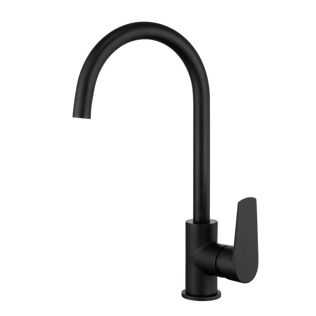 Mondella 35mm Gooseneck Sink Mixer - Matt Black - Lead-Free Brass - Ergonomic