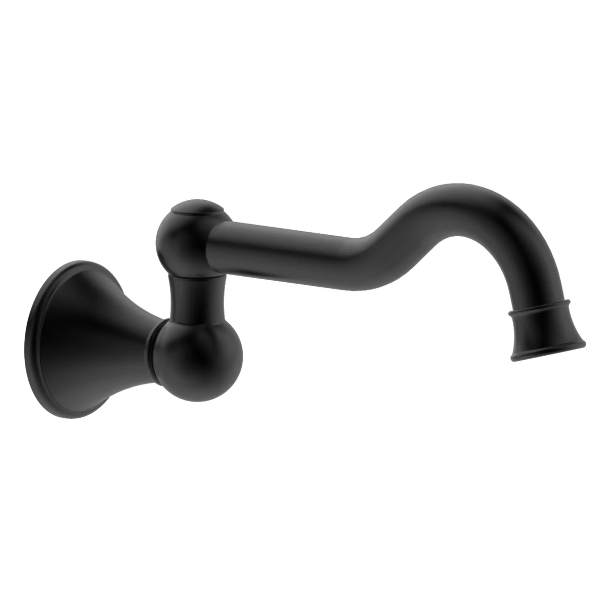 Mondella Black Matte Maestro Classic Swivel Bath Spout - 243mm - Lead Free Brass