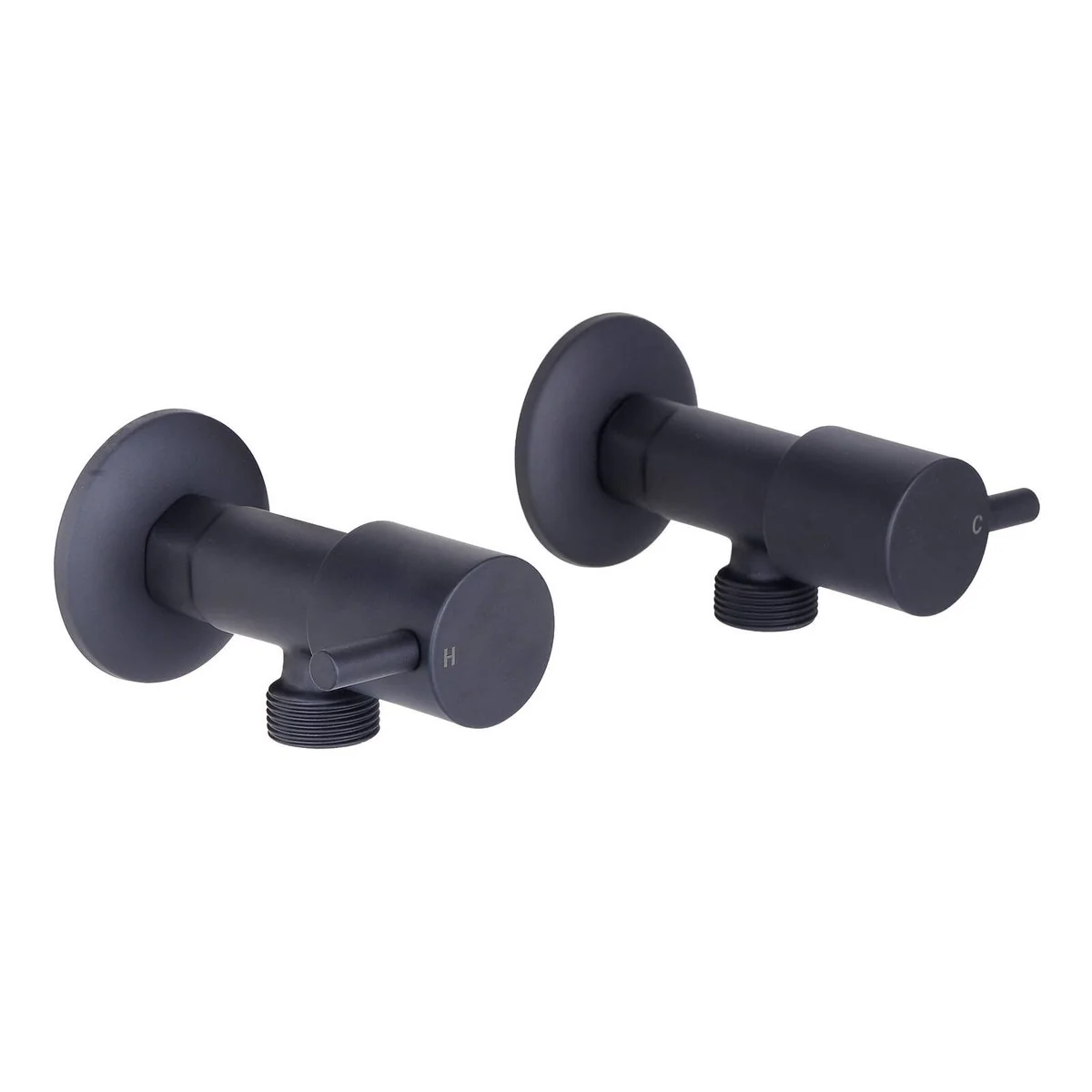 Mondella Black Matte Resonance 1/4 Turn Pin Lever Washing Machine Set - 1245mm x 76mm x 245mm - Ergonomic Design - Precise Water Control