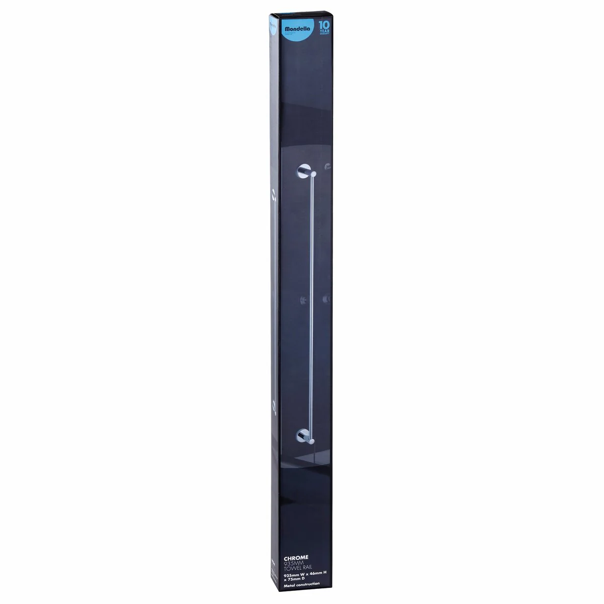 Mondella Chrome Resonance Towel Rail 935mm - Metal - 10-Year Warranty - Image 2