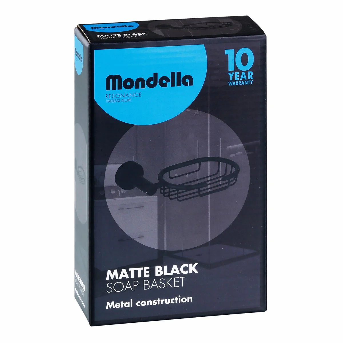 Mondella Matte Black Resonance Soap Basket - 180mm x 50mm x 150mm - Image 2