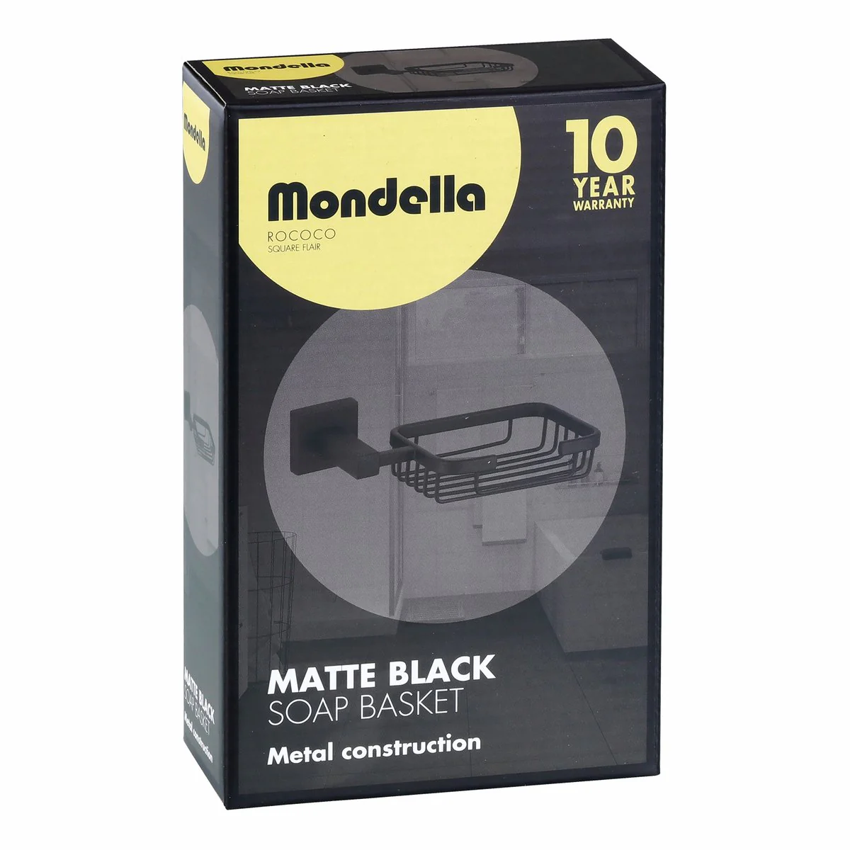 Mondella Matte Black Rococo Soap Basket - 185mm x 50mm x 110mm - Image 2