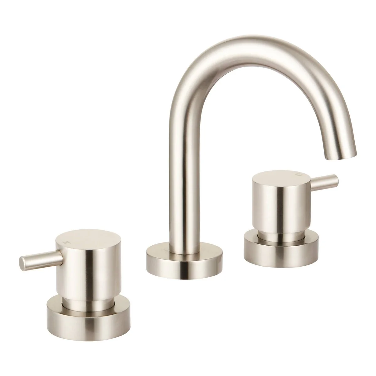 Mondella Resonance Basin Set - 1 4 Turn Pin Lever - 245mm x 160mm - Brushed Nickel - Ergonomic Handles - Water Efficient