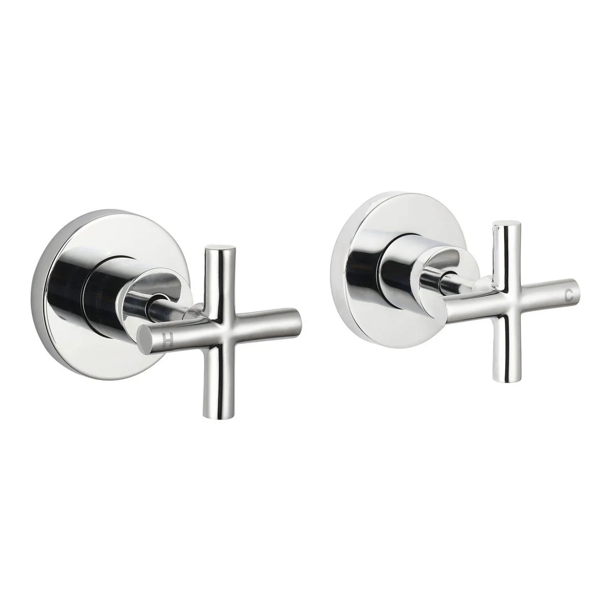 Mondella Resonance Chrome 1/2 Turn Cross Handle Wall Top Assembly Set 245mm - Durable Water Control - Classic Design
