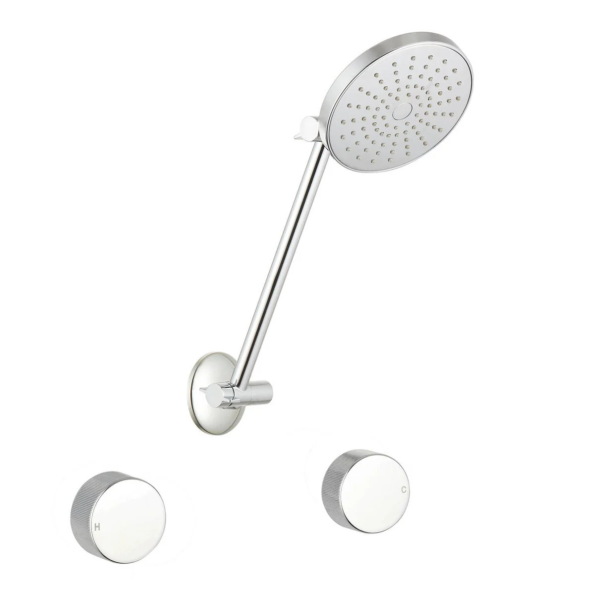Mondella Resonance Chrome Shower Set - 1/4 Turn - Textured Grip - 240mm x 370mm