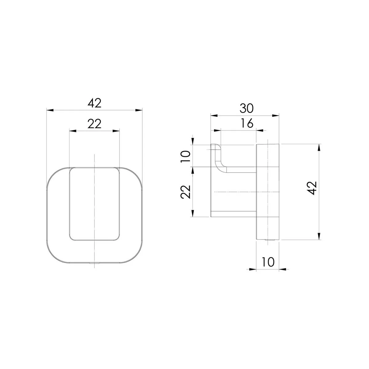Mondella Robe Hook - 42mm - Chrome - Versatile Design - Image 2
