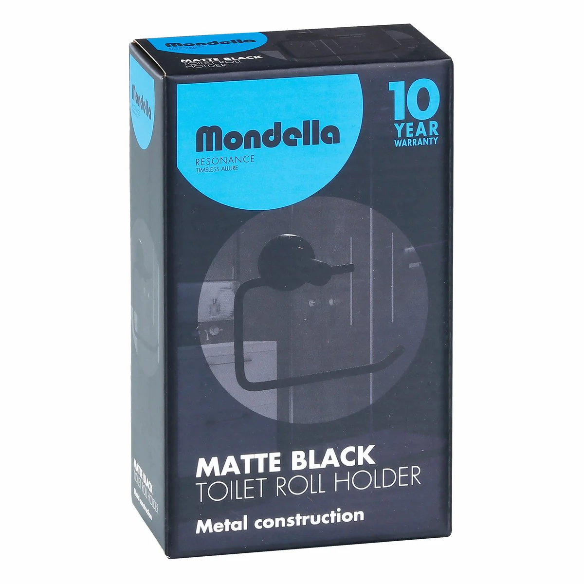 Mondella Matte Black Toilet Roll Holder - 150mm x 120mm x 70mm - Image 2