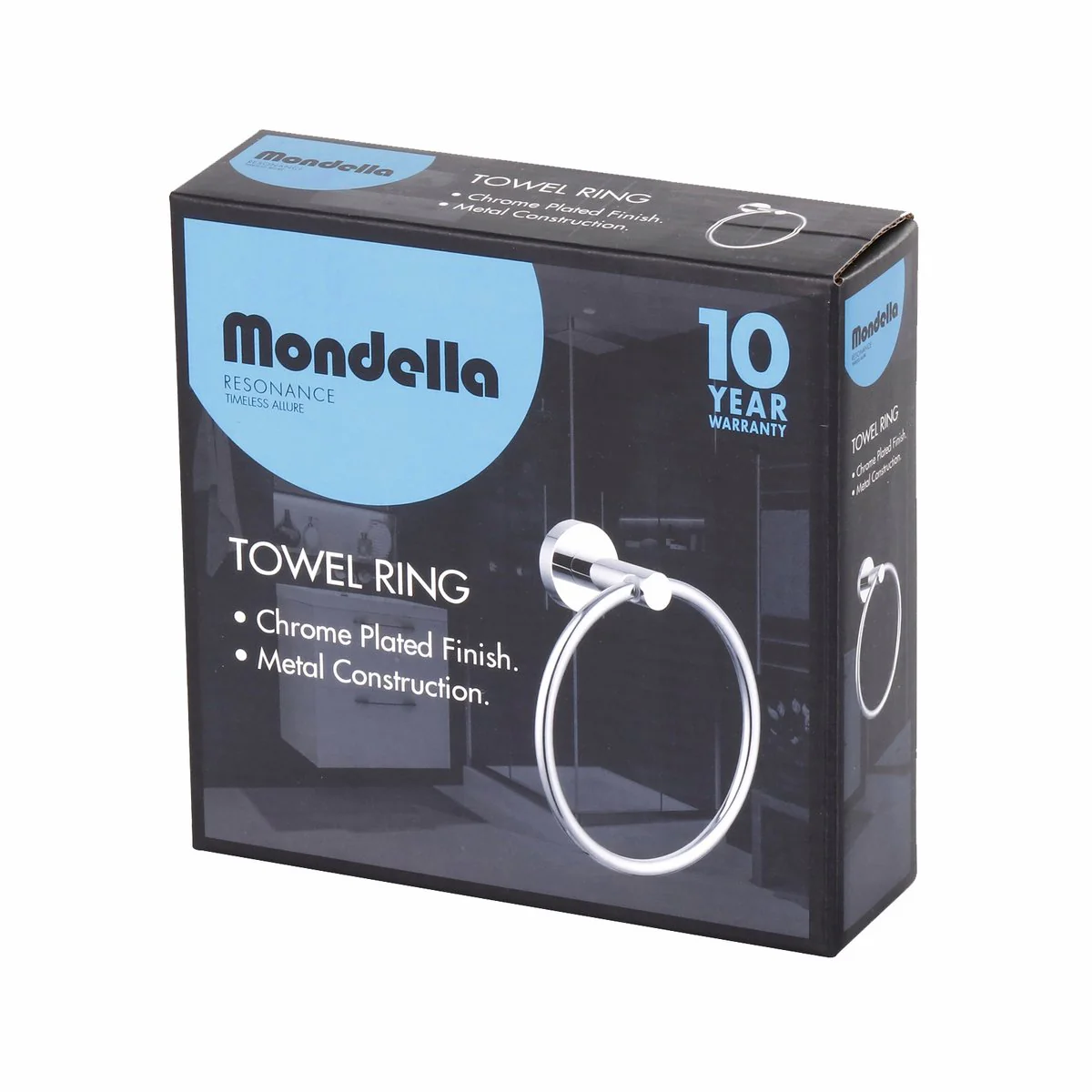 Mondella Towel Ring - 155mm - Metal - Chrome Finish - Image 2