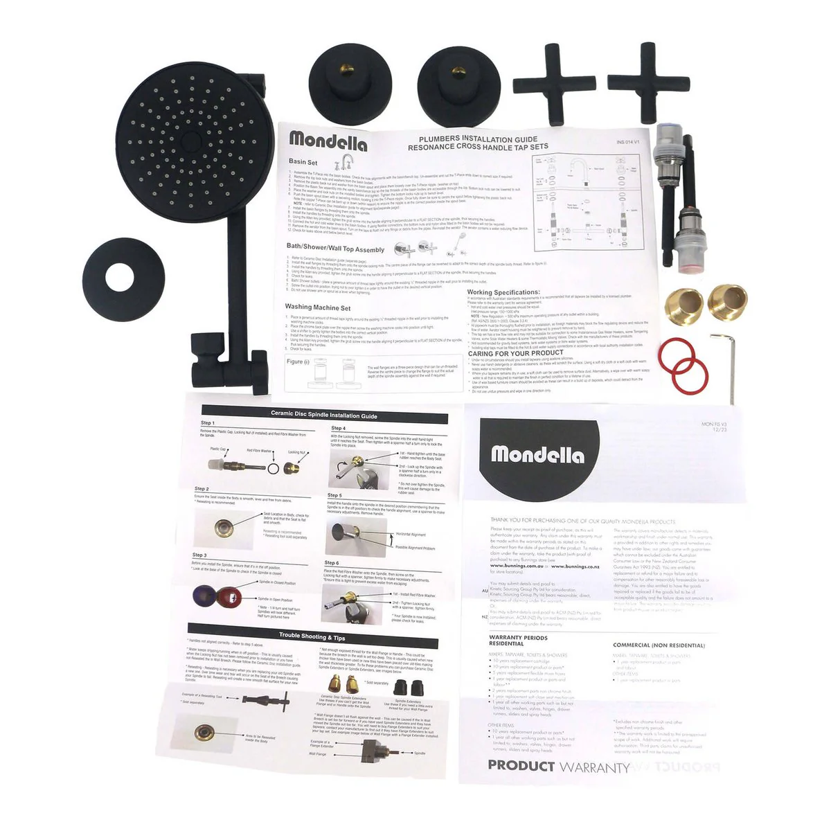 Mondella Wels Shower Set - 9L/min - Matte Black - All Directional - 304 Stainless Steel - Image 2