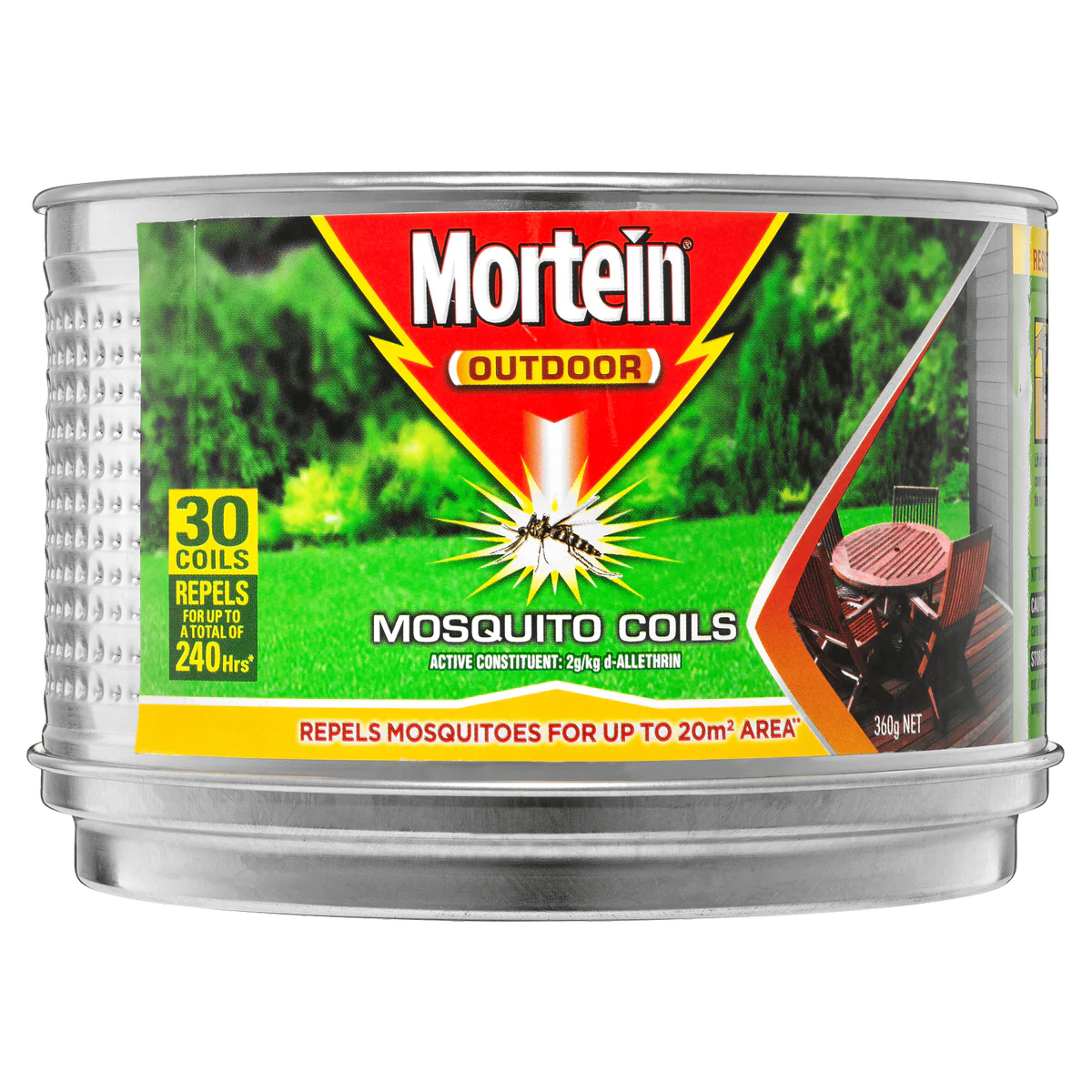 Mortein Mosquito Repellent Incense Coils 30 Pack - 8 Hours Protection - Metal Burner - 131mm x 90mm x 131mm - Image 2