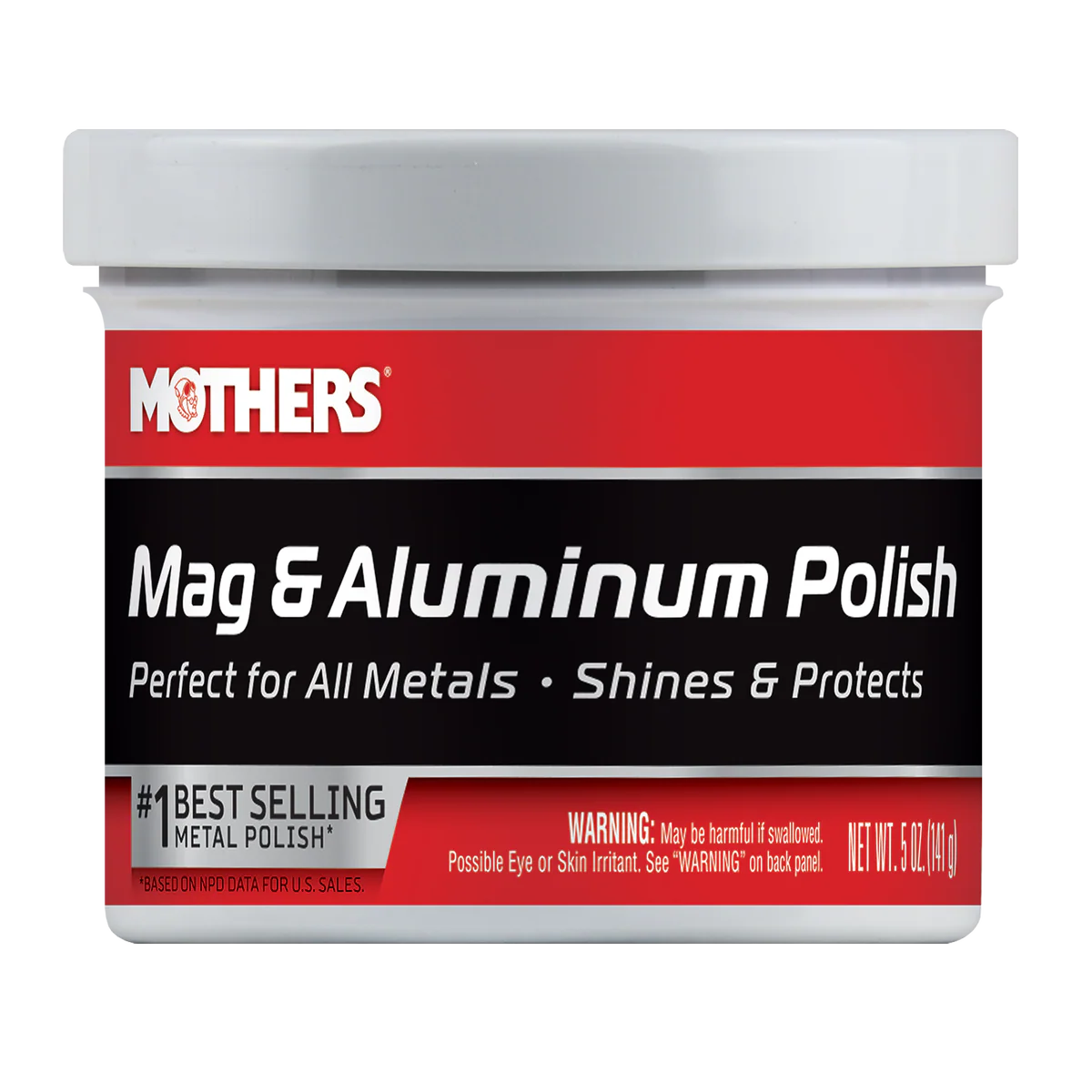 Mothers Mag Aluminium Metal Polish - 141g - Removes Oxidation - Silver