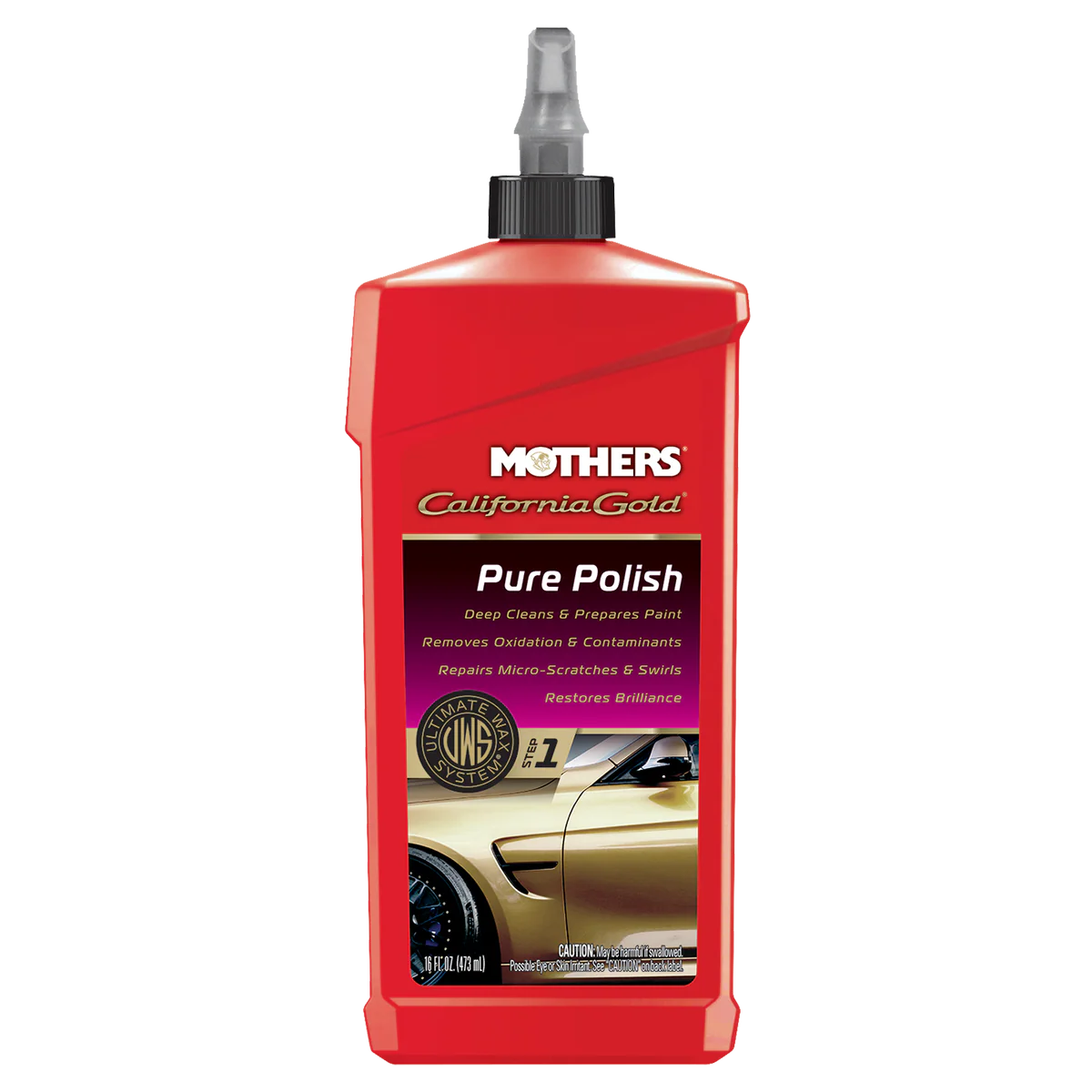 Mothers Pure Polish - 473ml Liquid Polish - Removes Scratches - Glossy Finish