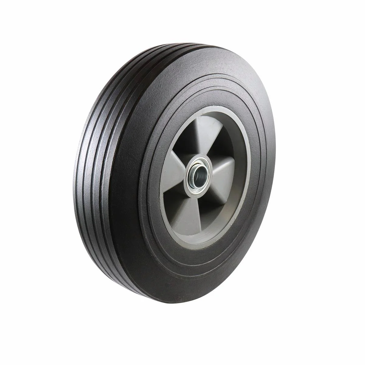 Move It 250mm Grey Plastic Centre Wheel - Solid Rubber - 100kg Capacity