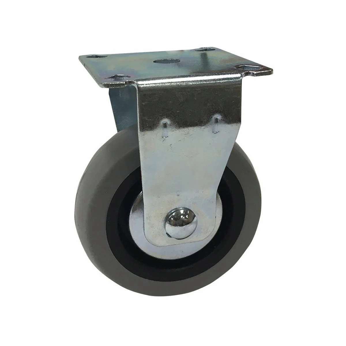Move It Grey Rubber Fixed Plate Castor 75mm 55kg Quiet Rolling