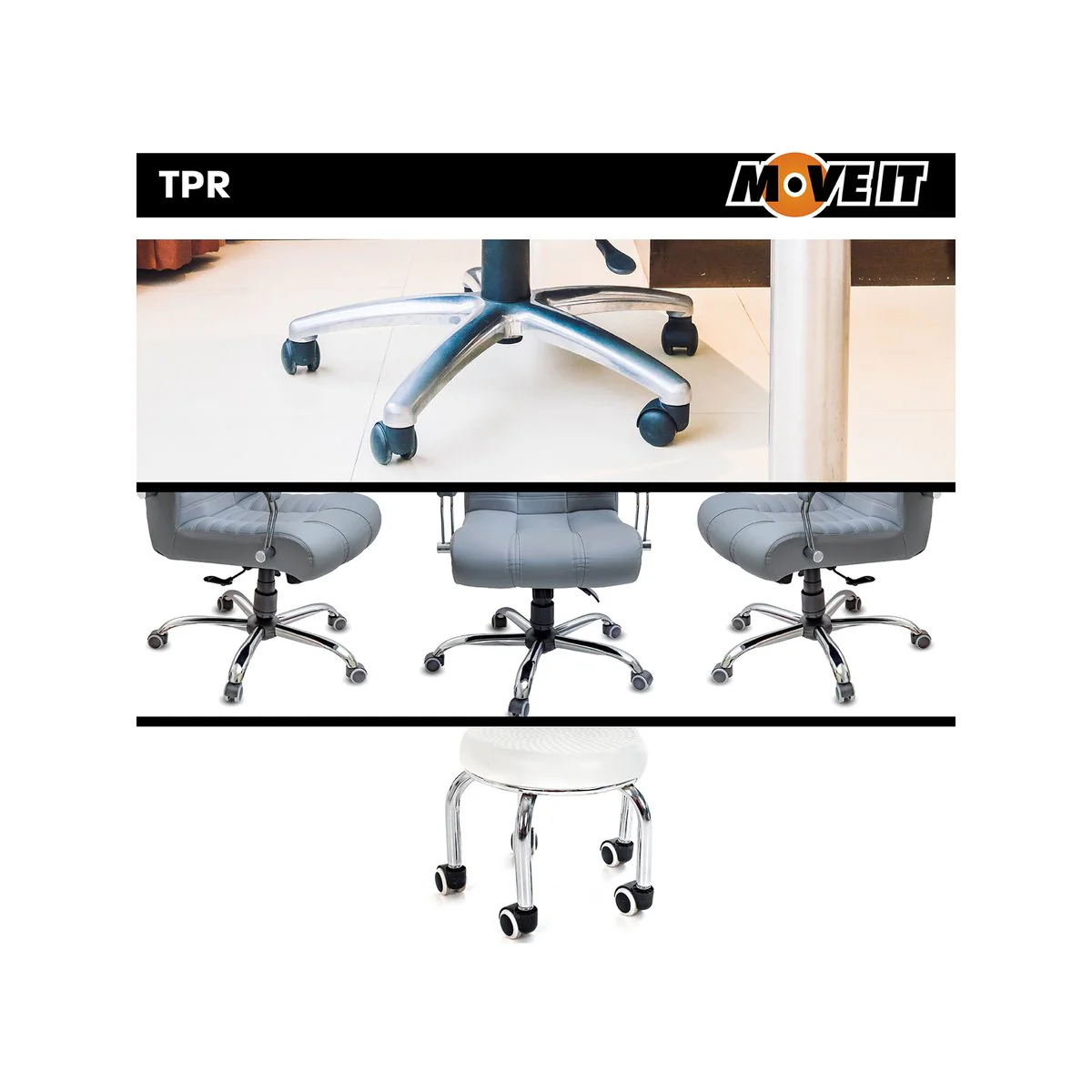 Move It Swivel Castor - 25mm - Rubber - With Brake - Image 5
