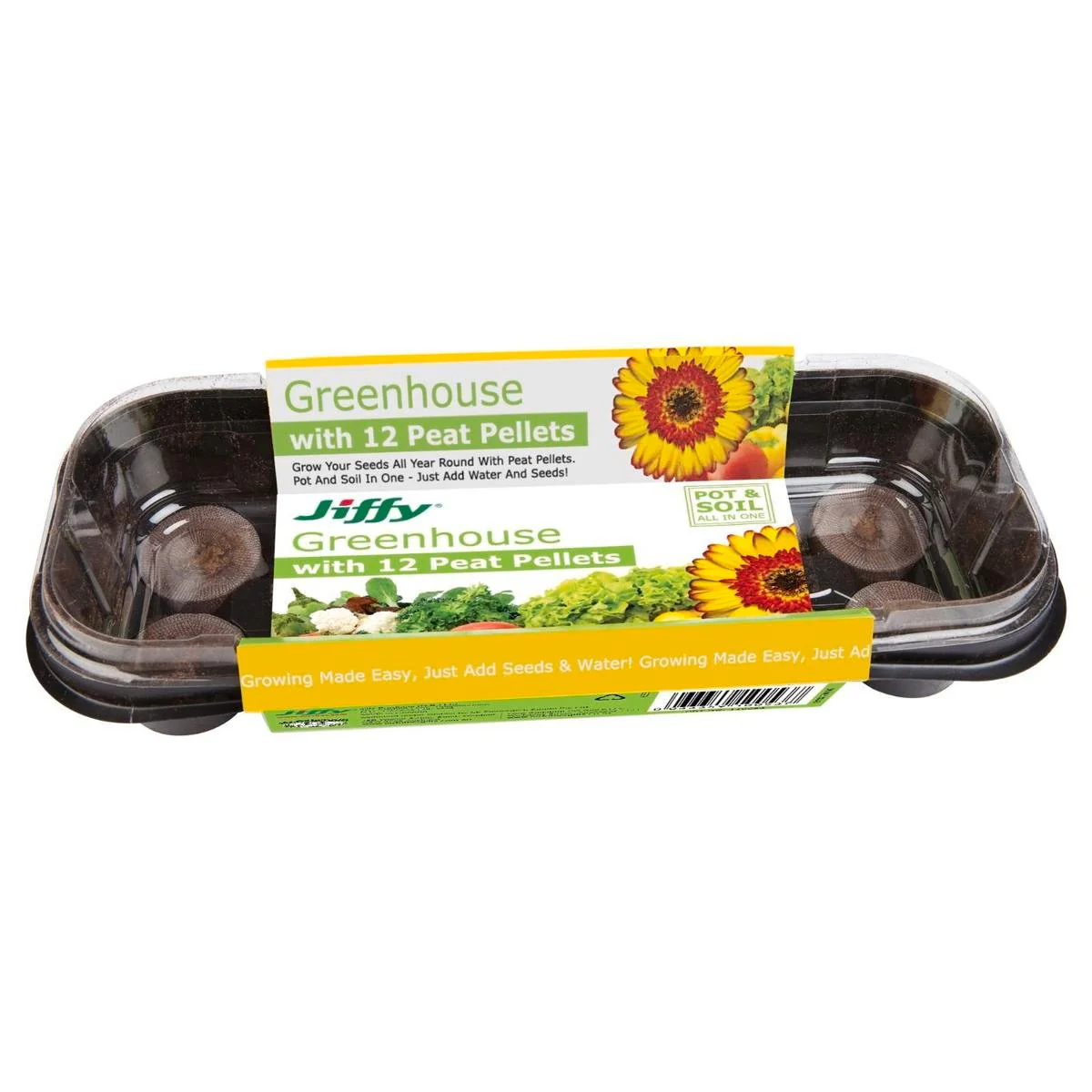 Mr Fothergill Jiffy Windowsill Greenhouse 12 Peat Pellets Reusable