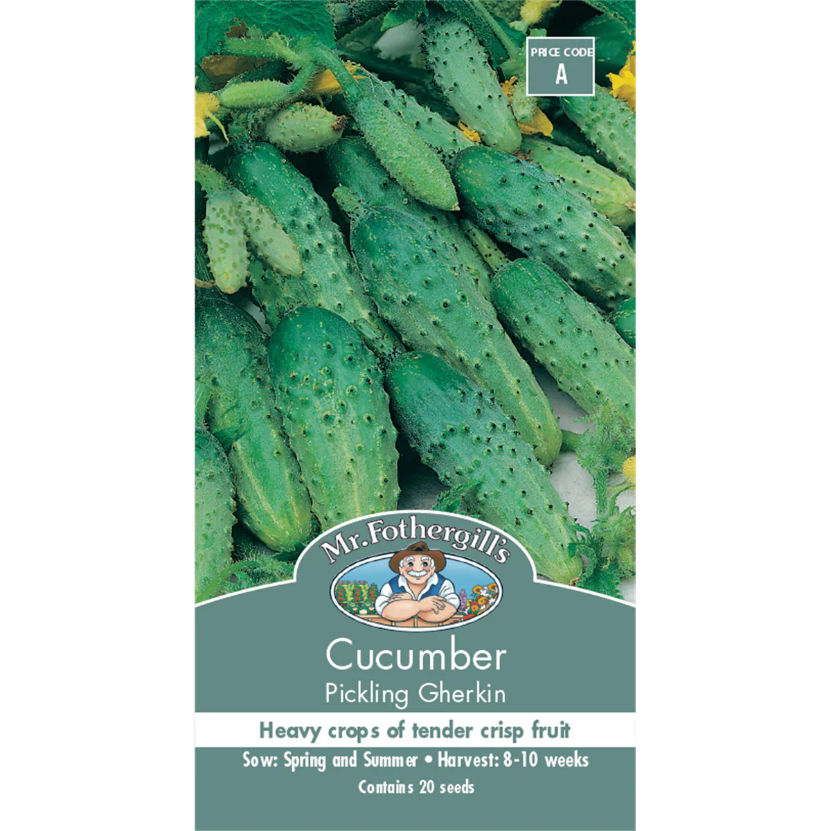 Mr Fothergill Pickling Gherkin Cucumber Seed 75mm Green Easy Grow
