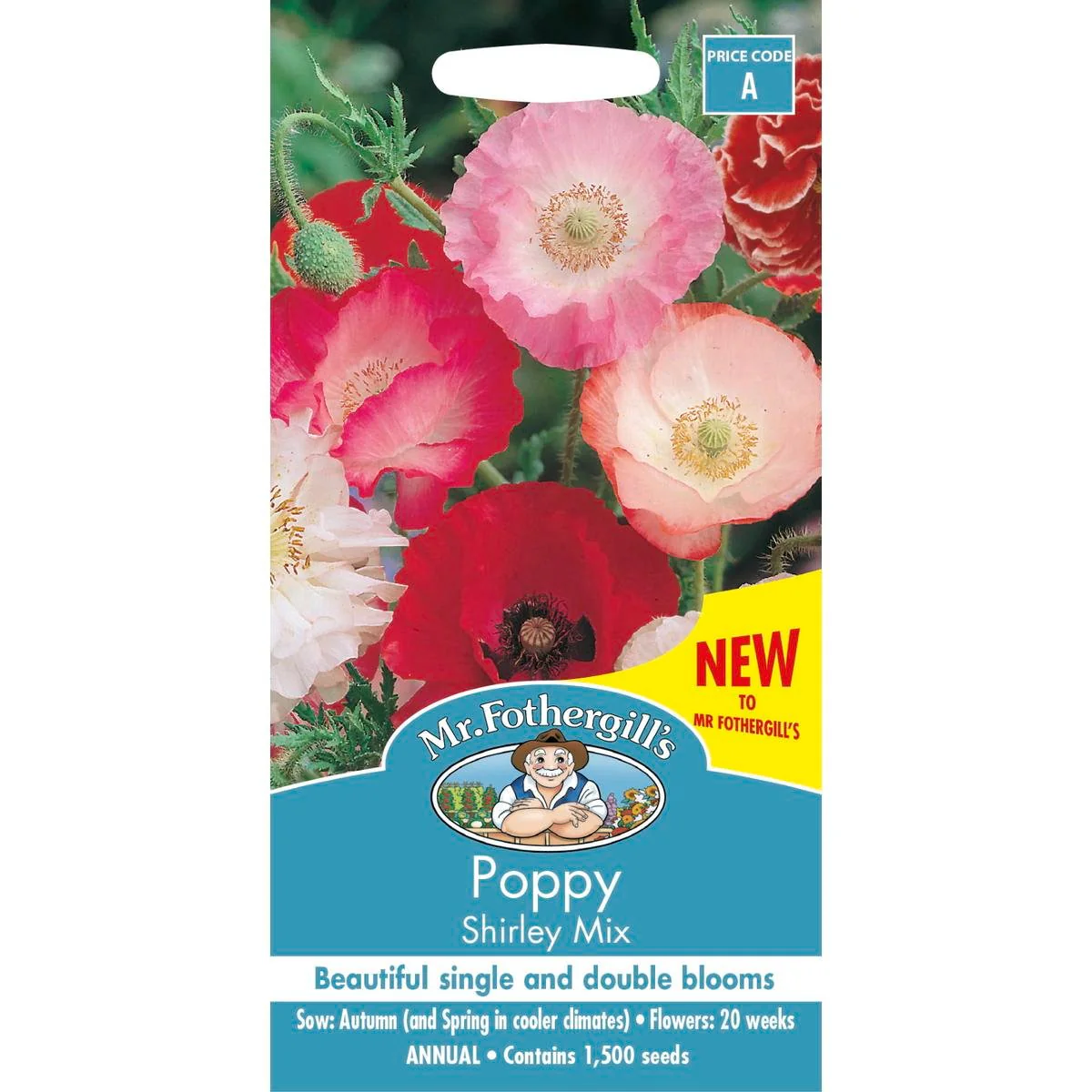 Mr Fothergill Poppy Shirley Mix - 1500 Seeds - Annual - Sunny Areas