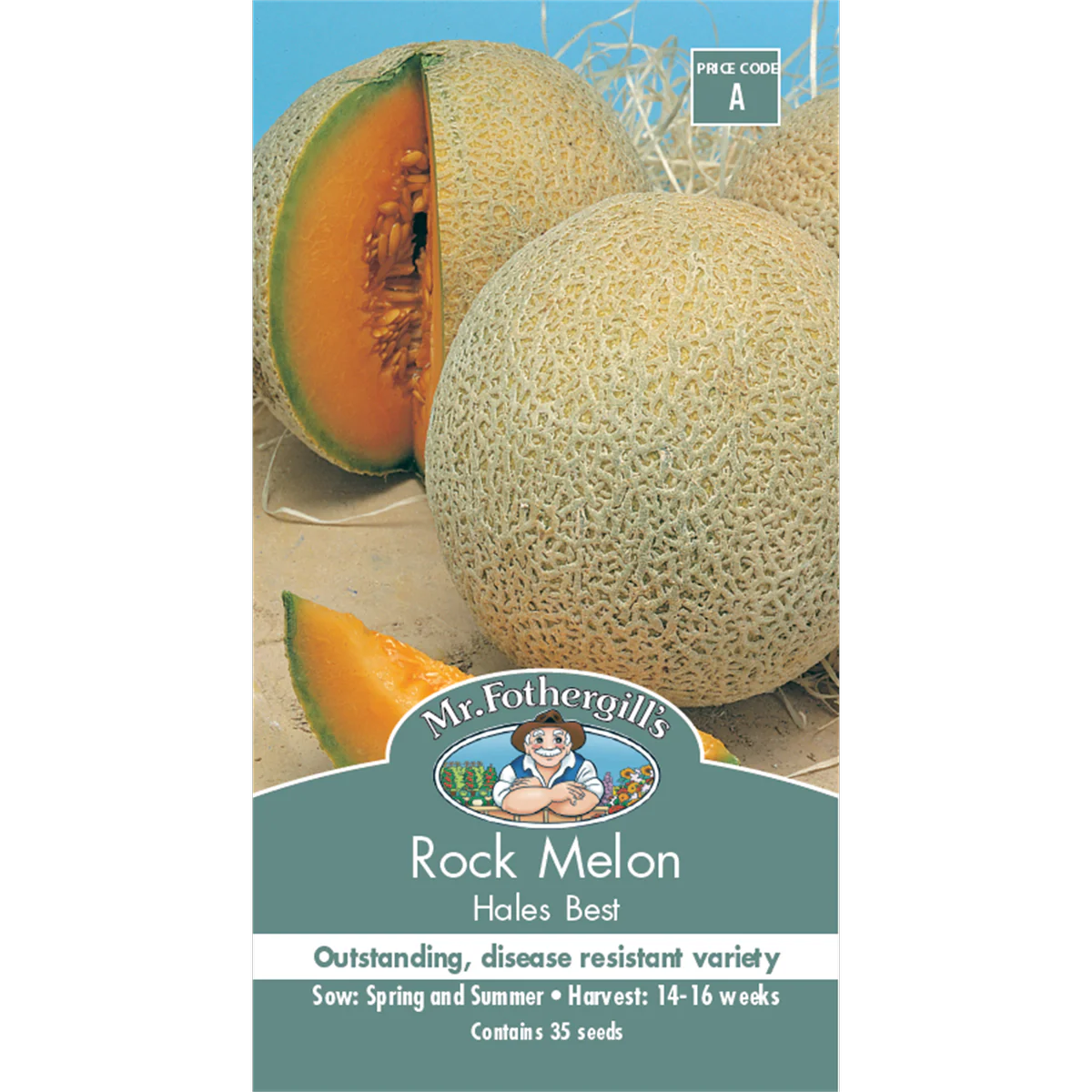 Mr Fothergill Rock Melon Seeds 1kg Powdery Mildew Resistant