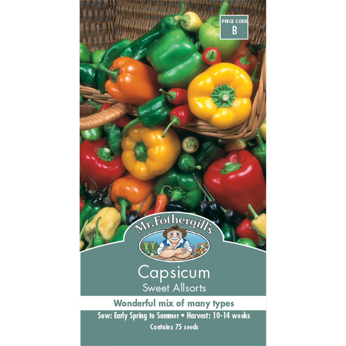 Mr Fothergill Sweet Capsicum Vegetable Seeds - 75mm - Seed - Vitamin C