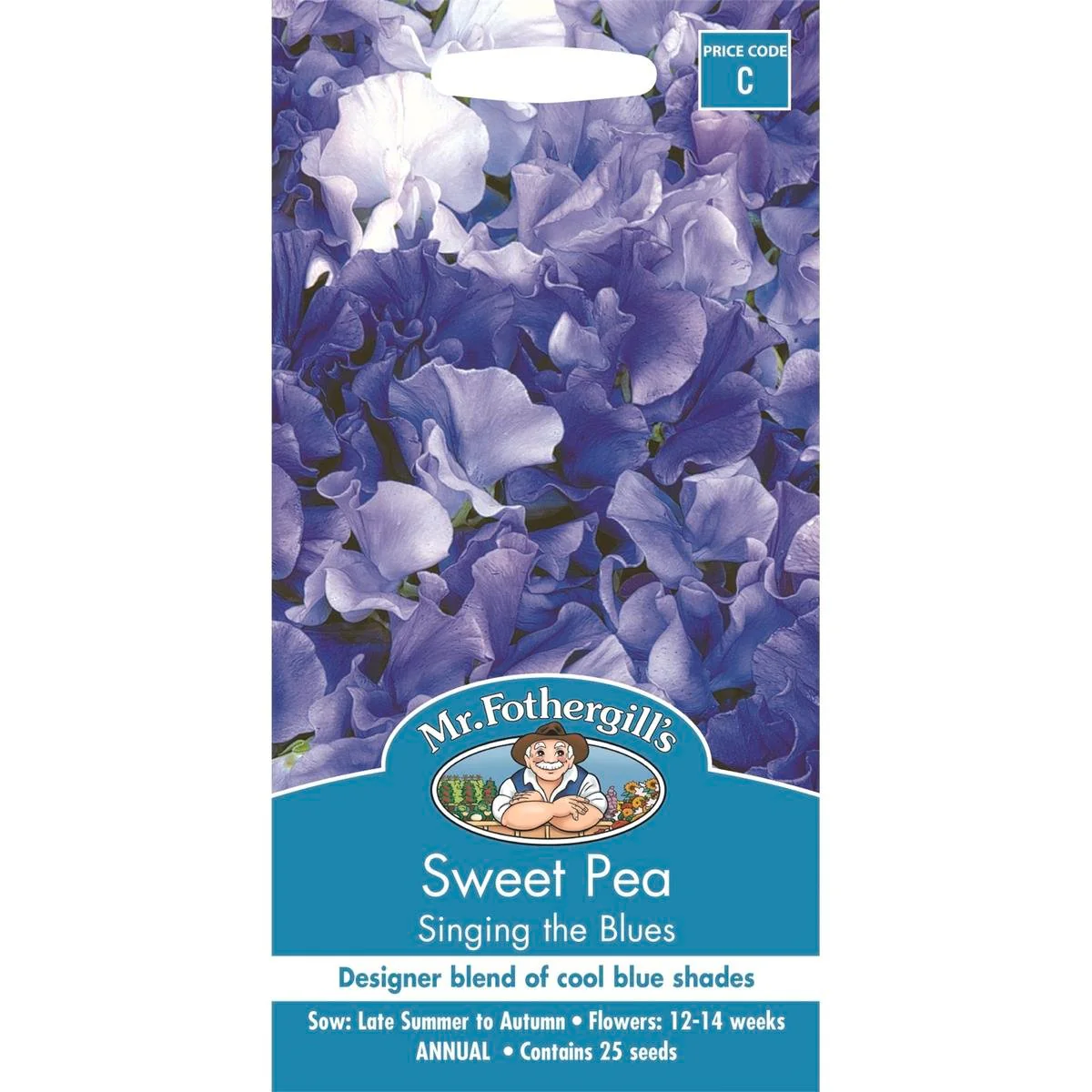 Mr Fothergill Sweet Pea Singing the Blues - 180cm Seeds - Scented