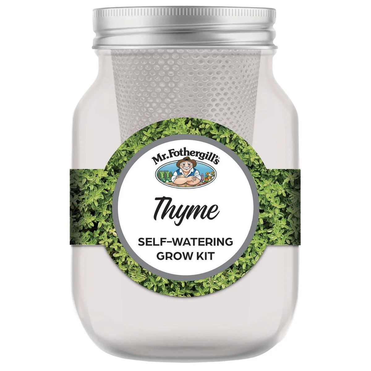 Mr Fothergill Thyme Self Watering Mason Jar Grow Kit - 90mm x 172mm - Grey