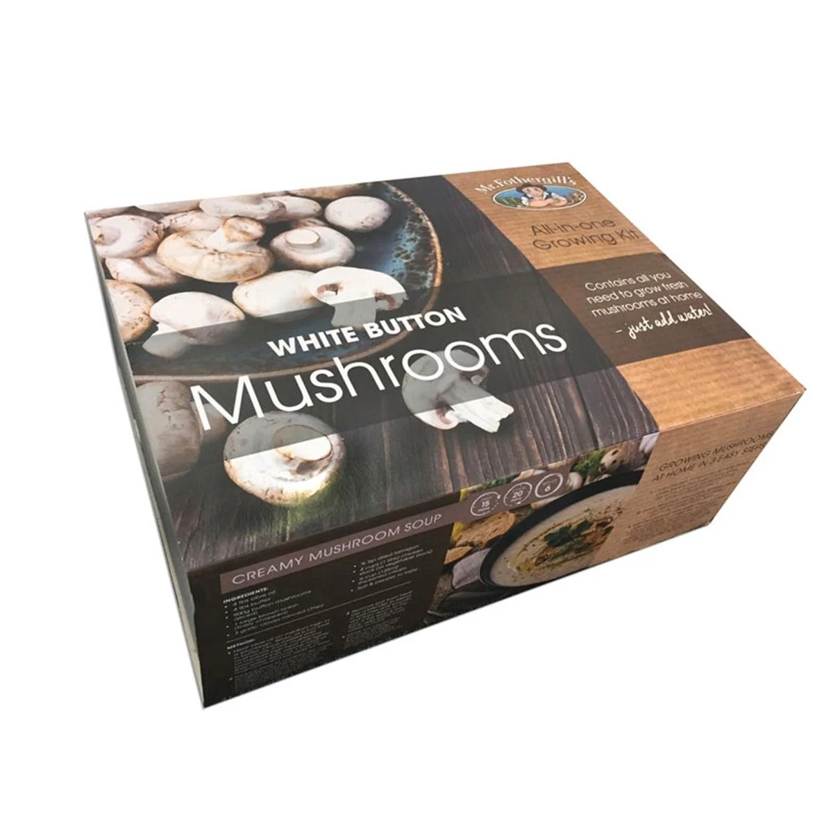 Mr Fothergill White Button Mushroom Growing Kit - 4kg - Easy To Use