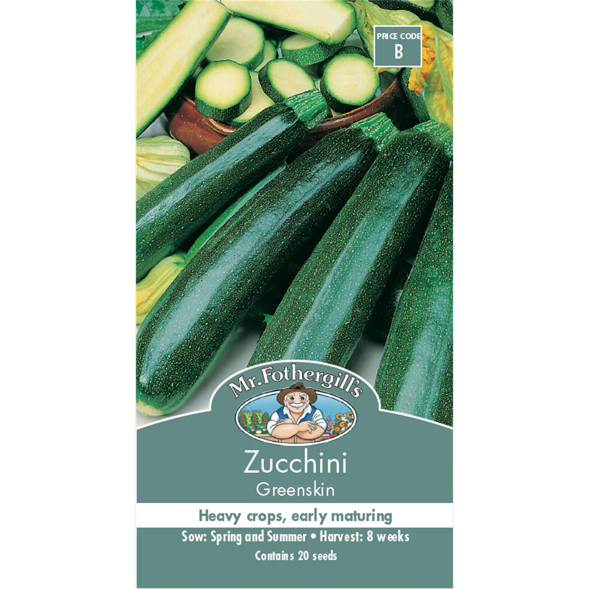 Mr Fothergill Zucchini Vegetable Seeds - 75mm - Green - Easy To Grow
