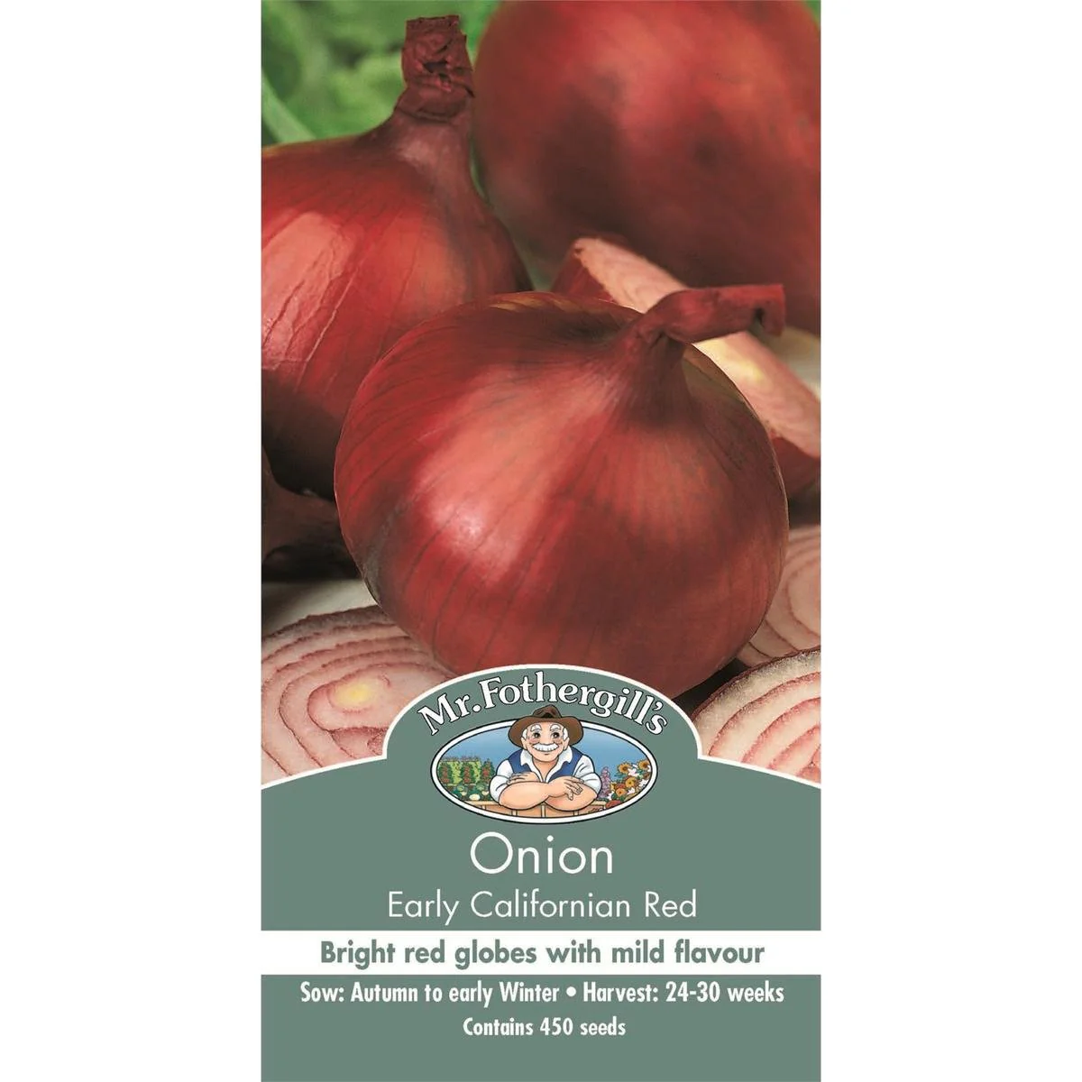 Mr Fothergill's Early Californian Red Onion Seeds - 75mm - Mild Flavor