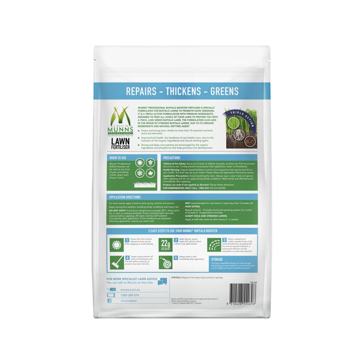 Munns Professional Buffalo Booster - 5kg - Granular - Lawn Fertiliser - Image 4
