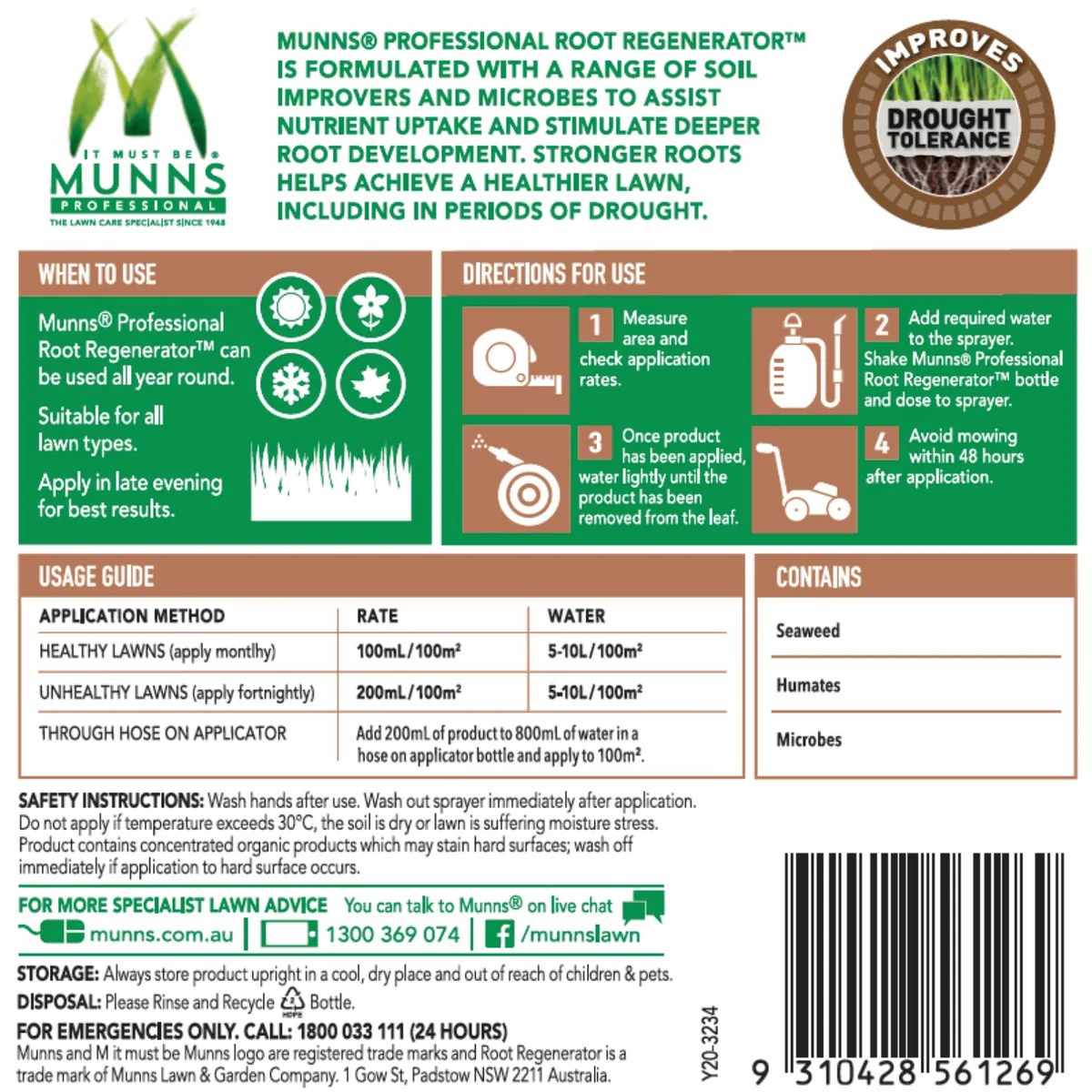 Munns Professional Root Regenerator - 1L - Liquid - All Lawns - Image 2