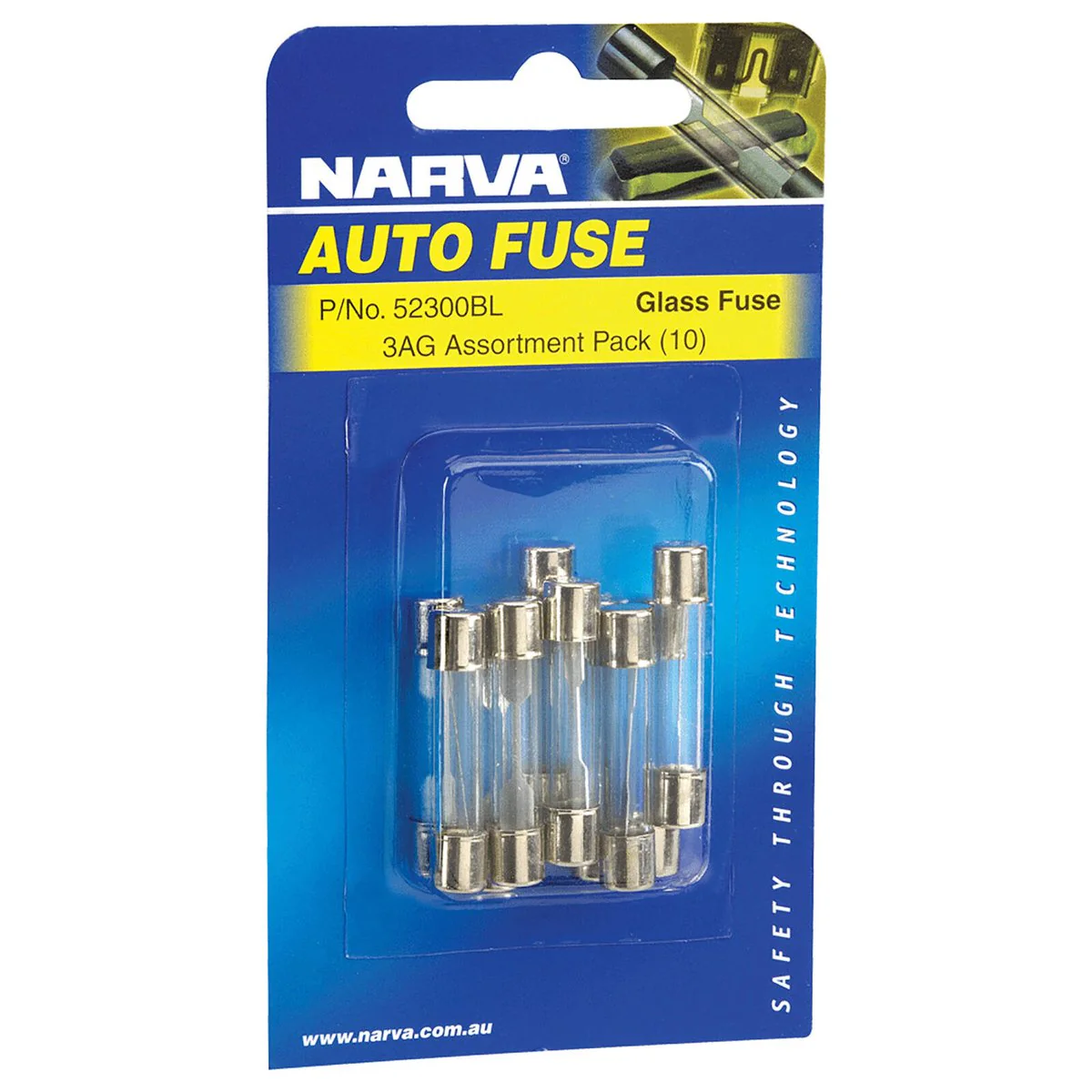 Narva Glass Fuse Assortment - 3AG - Glass - Internal Soldered Cap - 10 Pack - Image 2