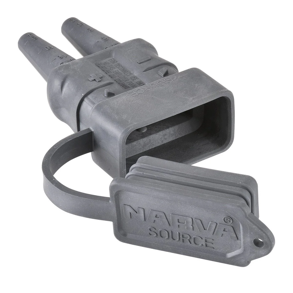 Narva Grey Weatherproof Source Cover - 50A Heavy Duty Connector - IP64 - 155mm x 30mm x 90mm