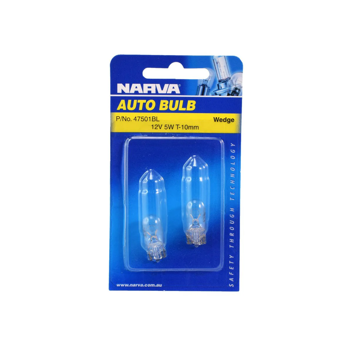 Narva Incandescent Wedge Globe - T10 - Glass - Long Lasting - 2 Pack - Image 2
