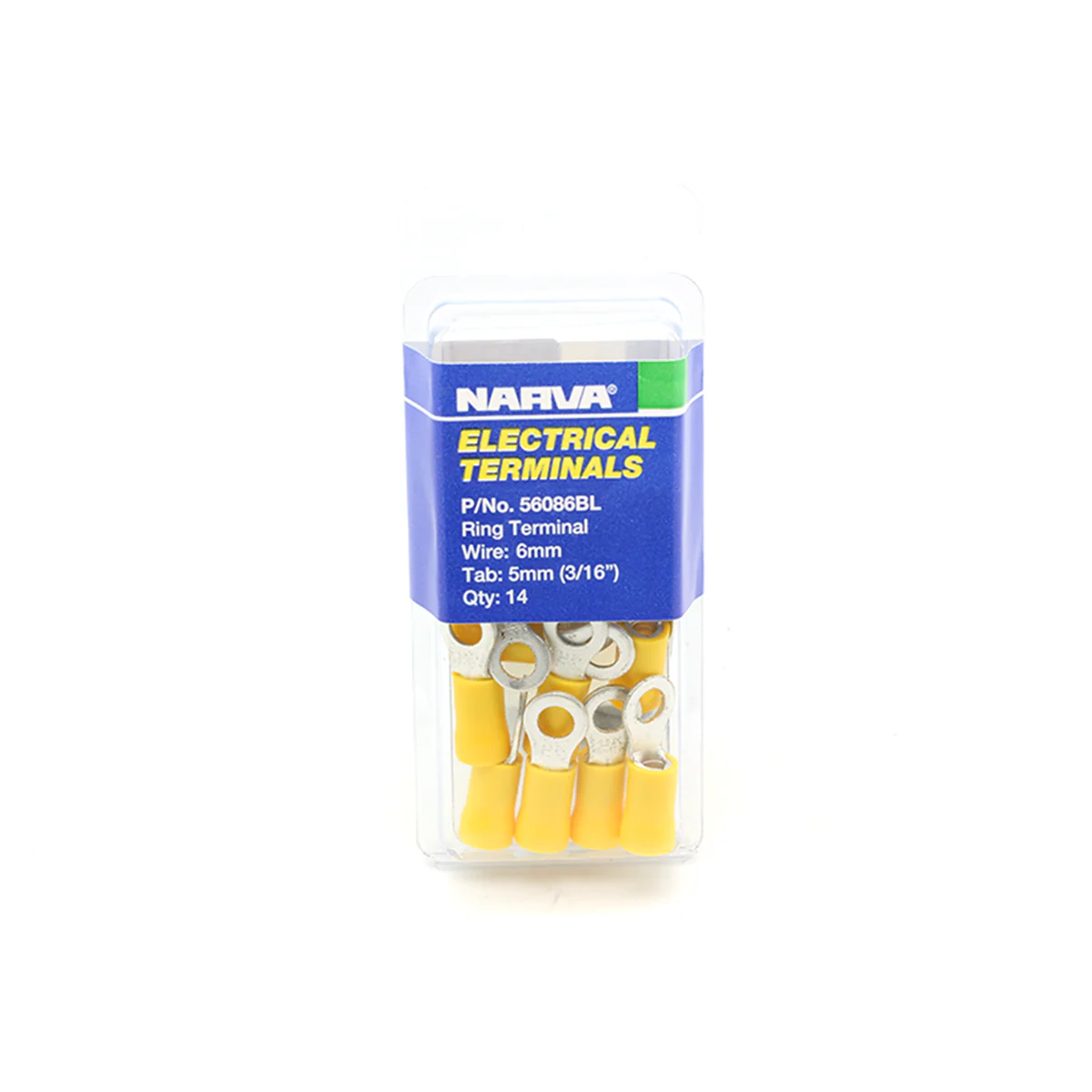 Narva Yellow Flared Vinyl Insulated Ring Terminal 5mm 14 Pack
