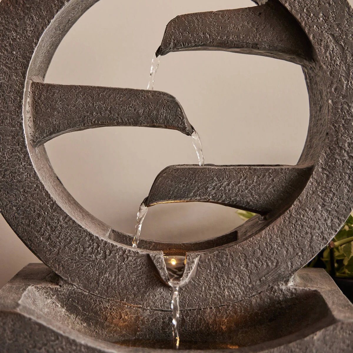 Northcote Pottery Symphonic Circles Water Feature - 34 x 17 x 48cm - Indoor/Outdoor - Easy Installation - Integrated Lighting - Image 3