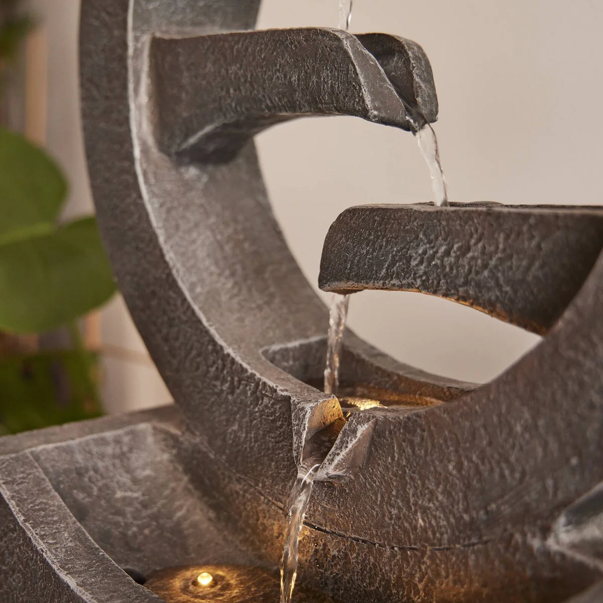 Northcote Pottery Symphonic Circles Water Feature - 34 x 17 x 48cm - Indoor/Outdoor - Easy Installation - Integrated Lighting - Image 5