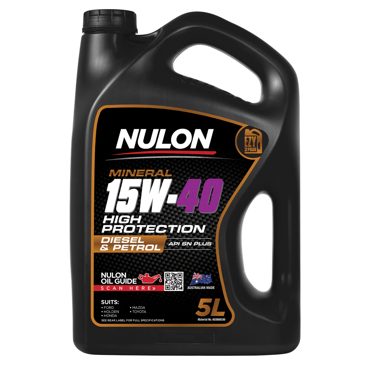 Nulon 5L Mineral Engine Oil 15W-40 - High Protection - Wear Protection