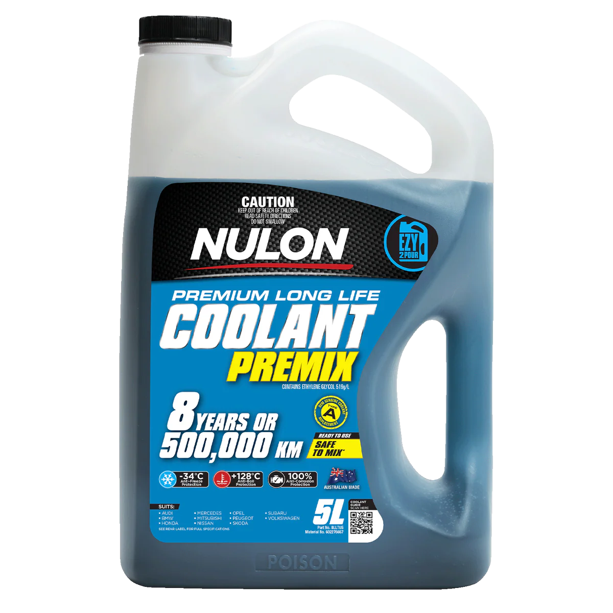 Nulon Blue Long Life Coolant Premix 5L - Anti-Freeze & Anti-Boil Protection
