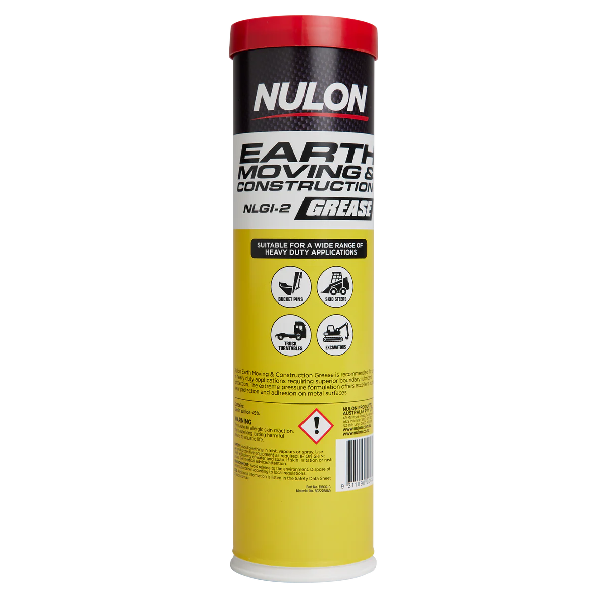 Nulon Earth Moving and Construction Grease - 450gm - NLGI-2 Black - Water-Resistant - Image 2