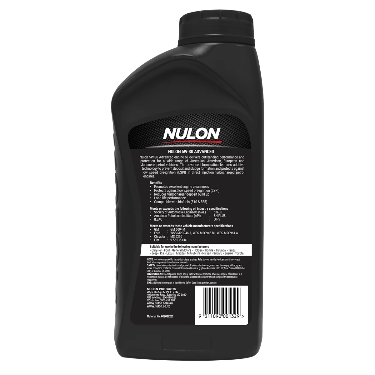 Nulon Full Synthetic 5W-30 Engine Oil 1L - Advanced Protection & Cleanliness - Image 2