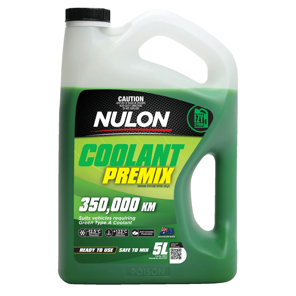Nulon Green Coolant Premix - 5L - Anti-Boil & Anti-Freeze Protection
