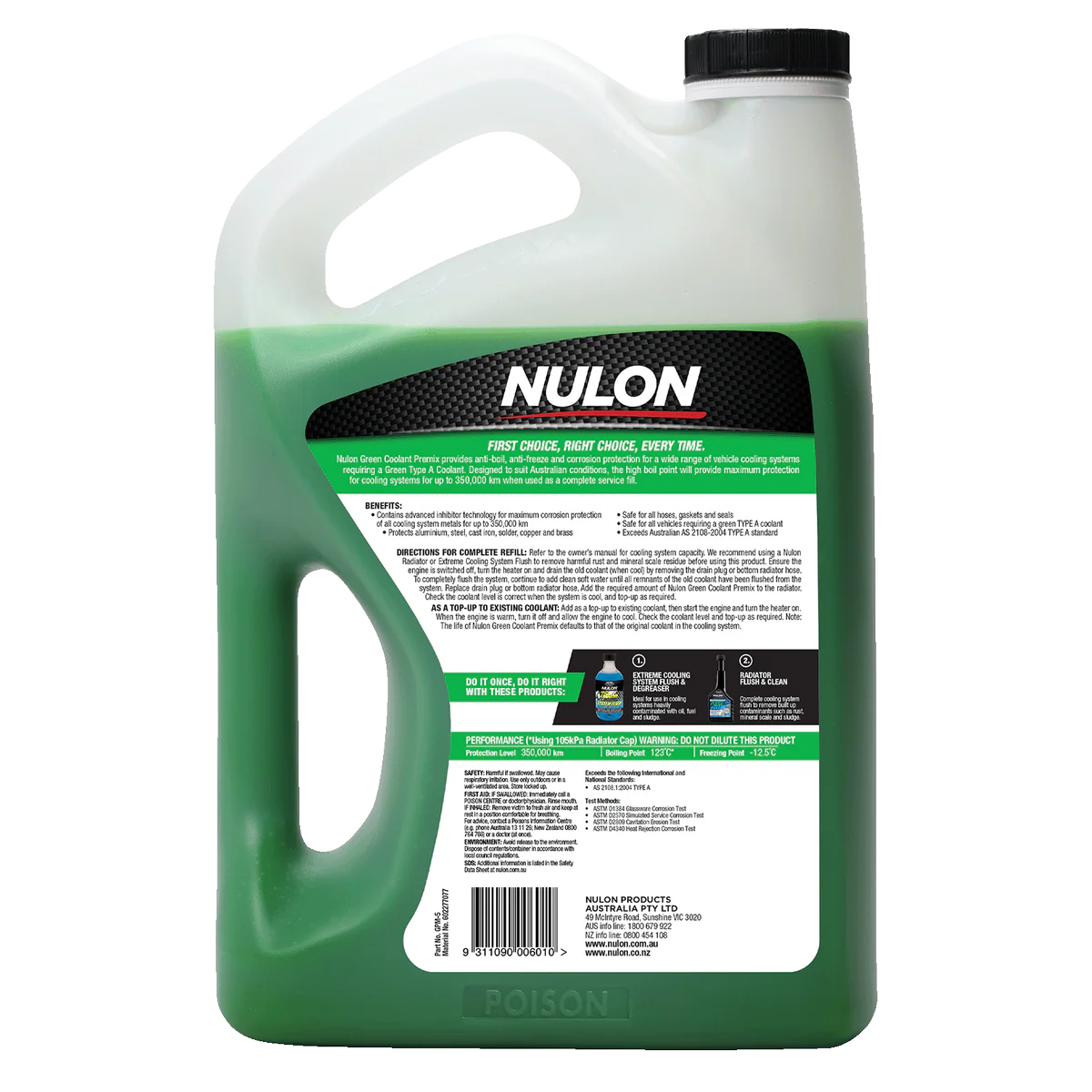 Nulon Green Coolant Premix - 5L - Anti-Boil & Anti-Freeze Protection - Image 2