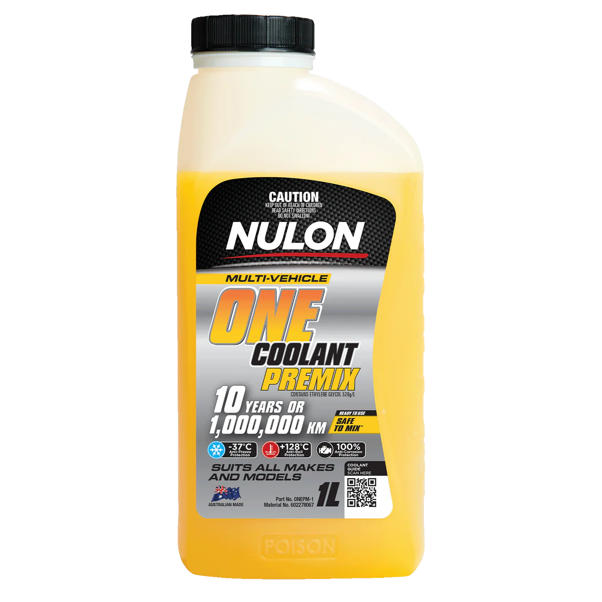 Nulon Multi Vehicle One Coolant Premix 1L - Universal Anti-Freeze & Anti-Boil